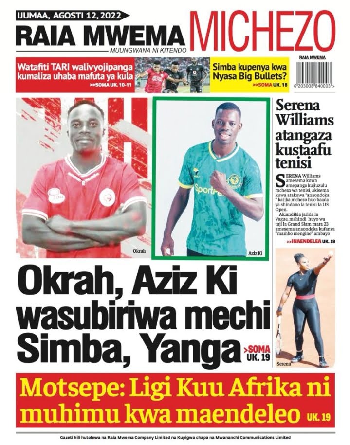 Tanzania Newspaper|Magazeti Ya Leo 12 August 2022