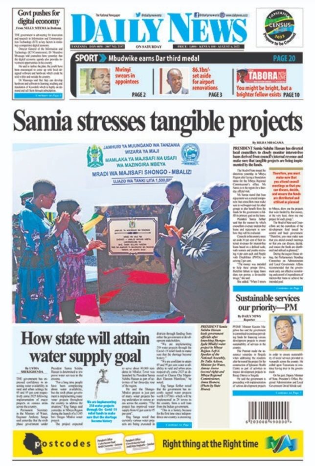 Tanzania Today's Newspapers |Pitia Habari kubwa Za Magazeti Leo 6 August 2022 |Tanzania Today's Newspapers