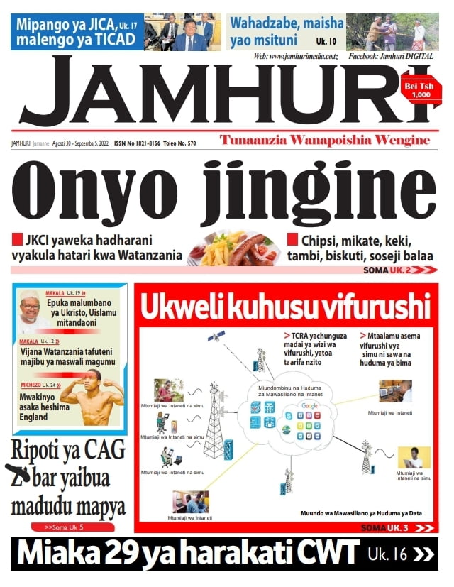 Habari kubwa za magazeti ya leo Jumanne Agust 30, 2022-Big news of Tanzania newspaper today August 30,2022