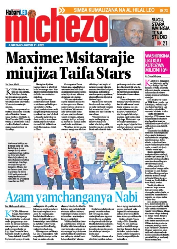 Habari kubwa za magazeti ya leo August 31, 2022-Big news of Tanzania newspaper today August 31, 2022