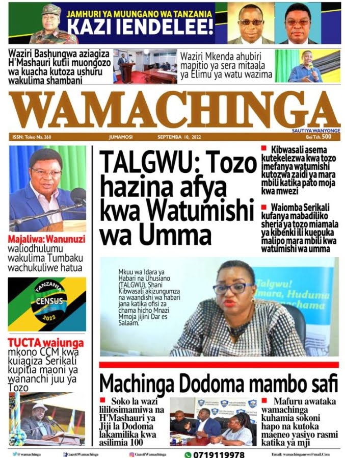 Magazeti ya leo 10.09.2022-Big news of Tanzania newspaper today 10.09.2022