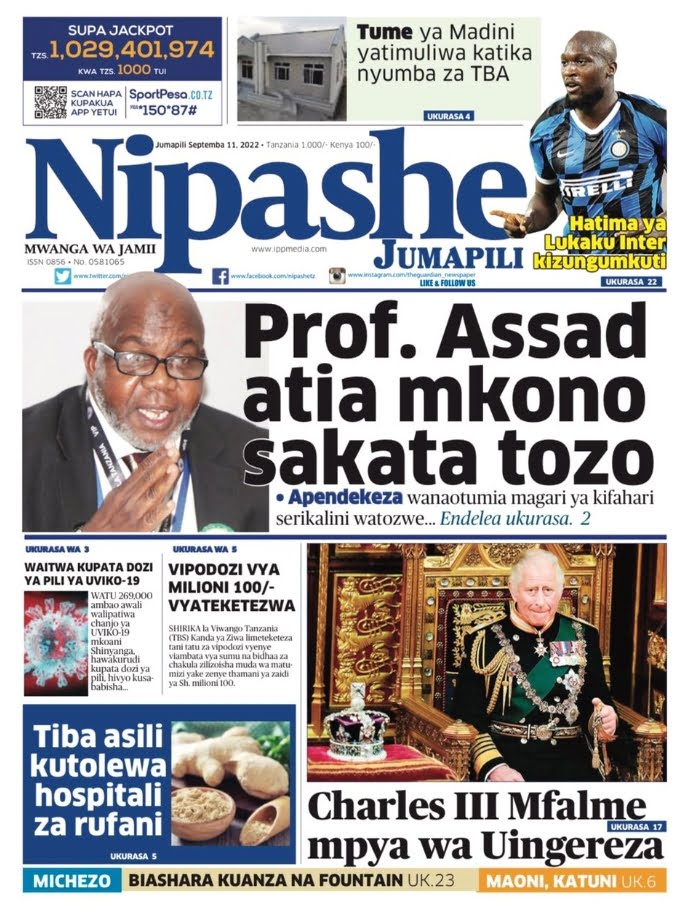 Magazeti ya leo 11.09.2022-Big news of Tanzania newspapers today 11.09.2022