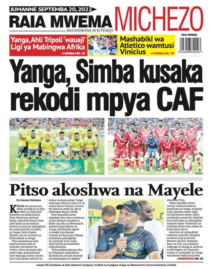 Magazeti ya leo 20.09.2022-Tanzania newspaper