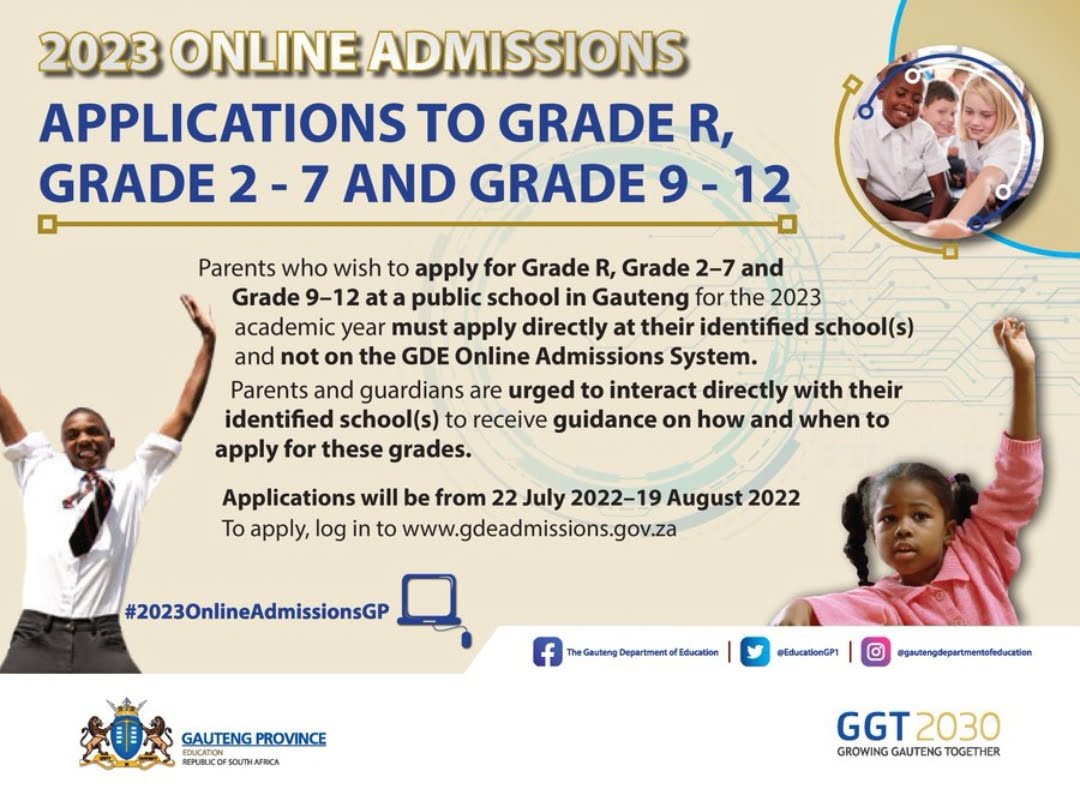 Gauteng online admissions application