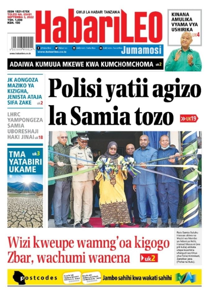 Magazeti ya leo September 3.9.2022-Big news of Tanzania Newspaper today September 3.9.2022