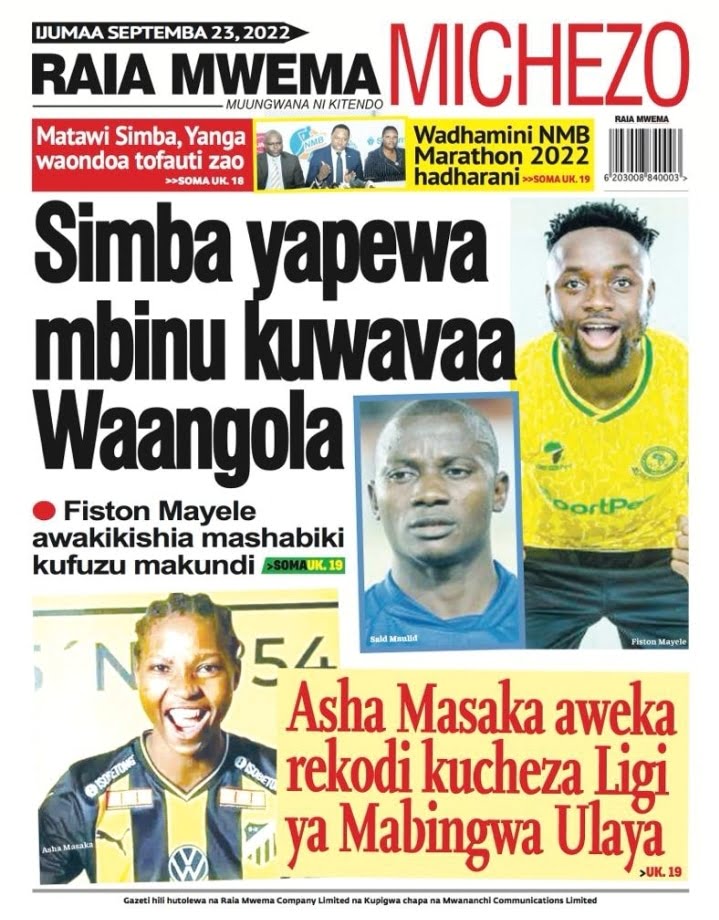 Magazeti ya leo 23.09.2022-Tanzania news updates to days 23.09.2022