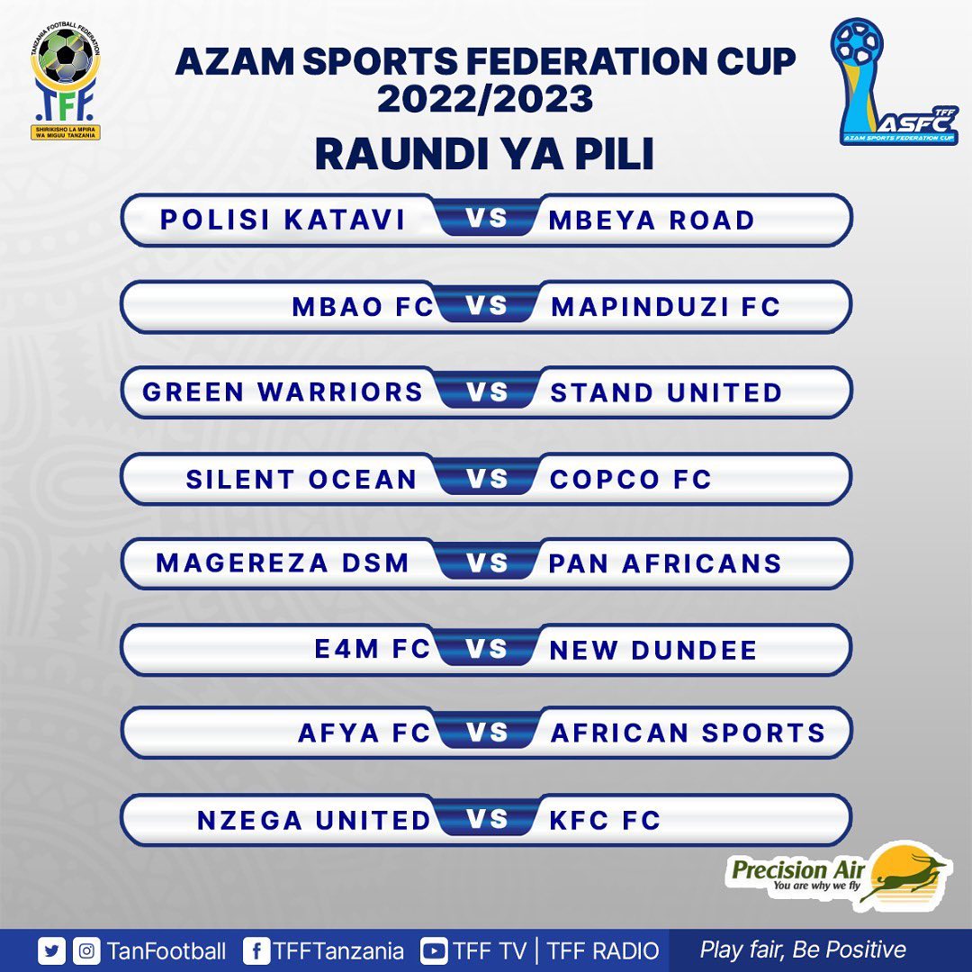 Ratiba Azam Sports Federation Cup 2022/2023-<strong><mark>ASFC raundi ya 16 Bora</mark></strong>