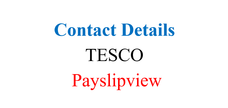 Contact Details TESCO Payslipview