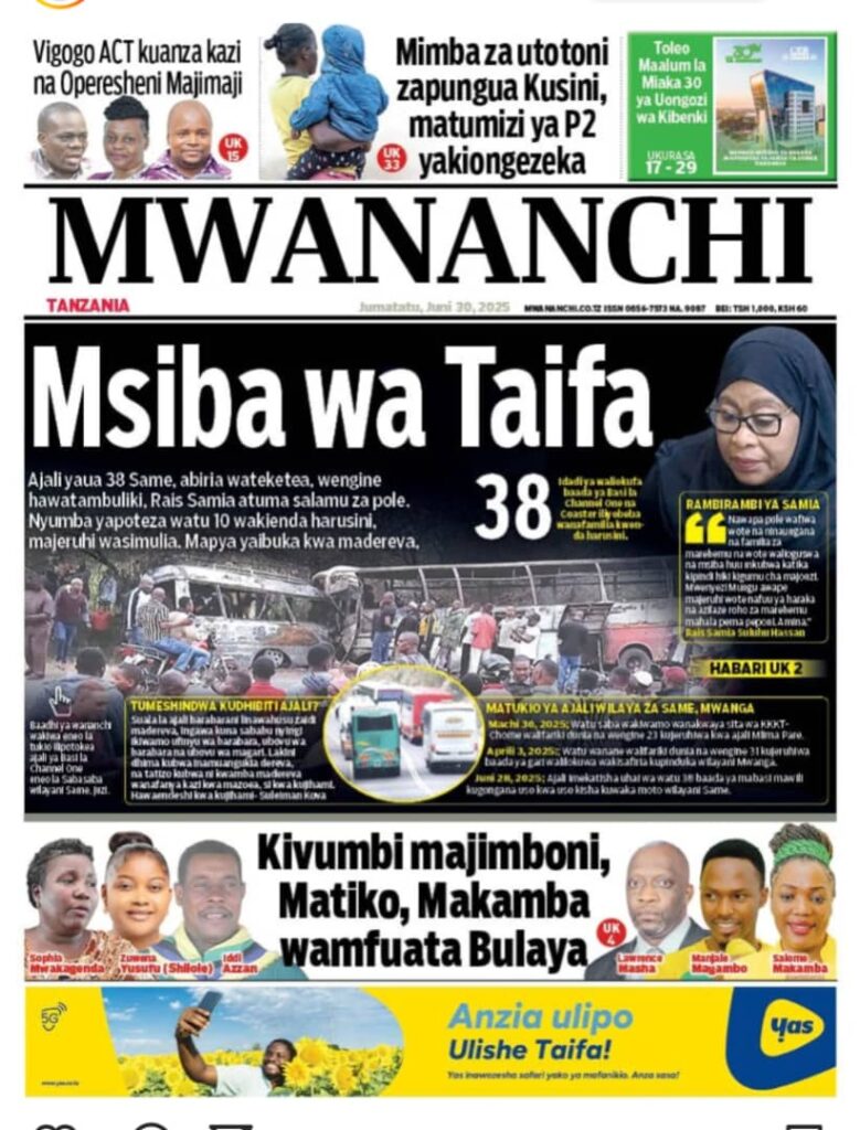 Tanzania News Paper Today Headlines-Magazeti ya leo 30 June 2025