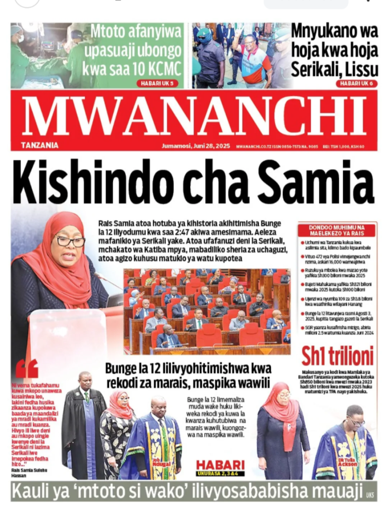 Habari Kubwa Magazeti Ya Leo June 28,2025