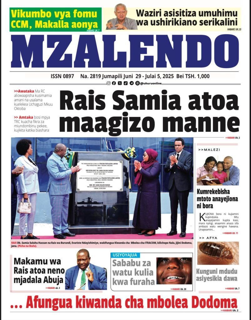 Tanzania News paper today-Magazeti ya leo 29 June 2025