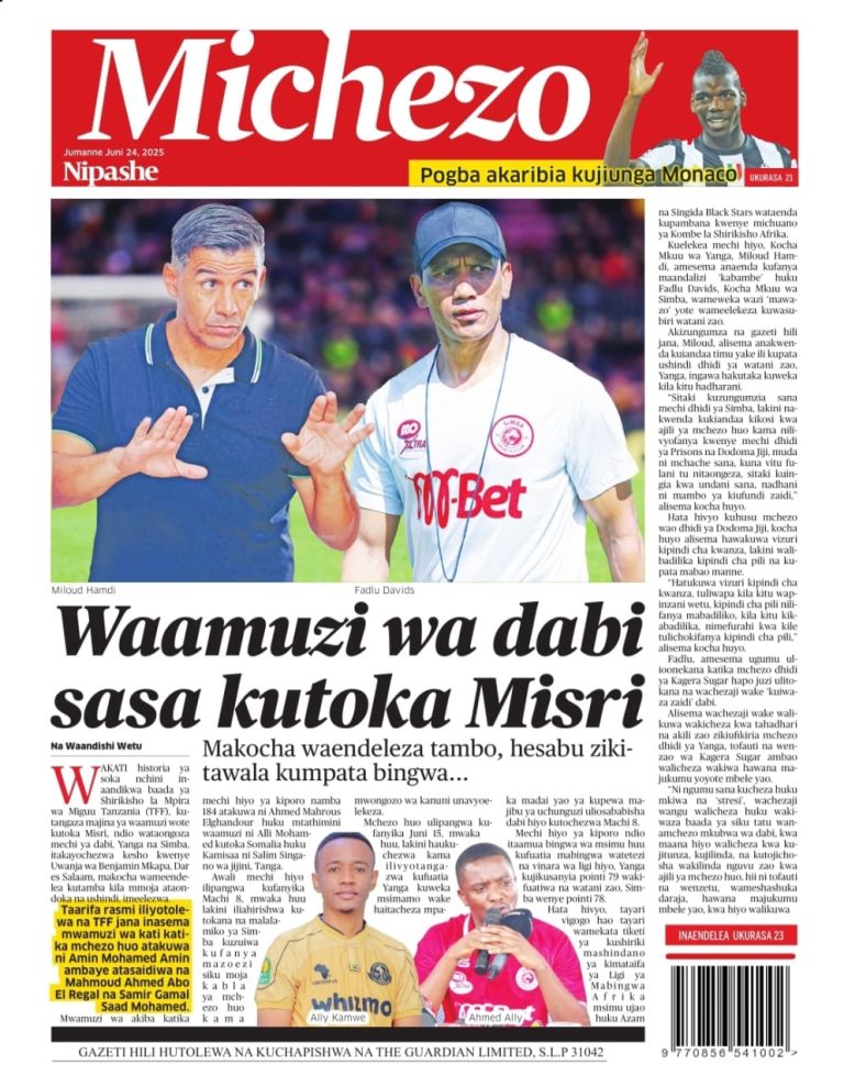 Habari Kubwa Magazeti ya Leo Jumanne 24.06.2025
