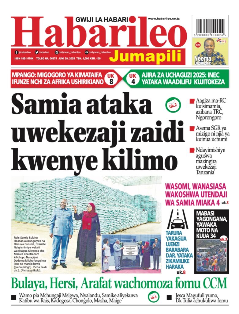 Tanzania News paper today-Magazeti ya leo 29 June 2025